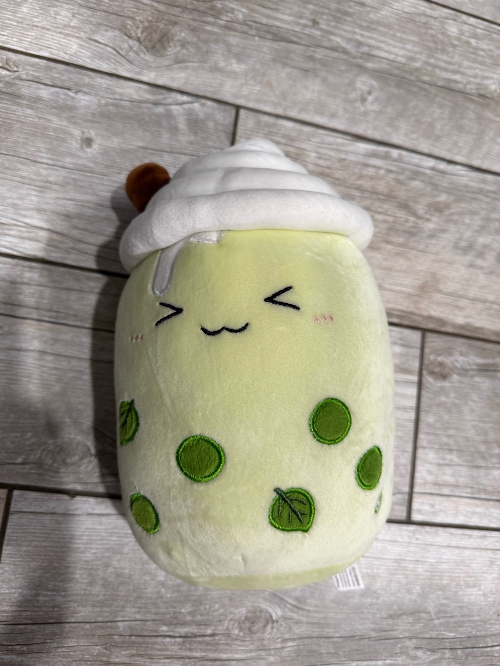 Kawaii Green Bubble Tea Plush Lights Up
